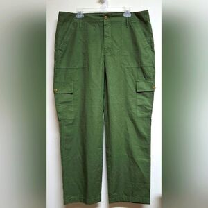 J. Crew Cargo Pants Size 33 Womens Wide Leg Olive Green Business Comfort Casual